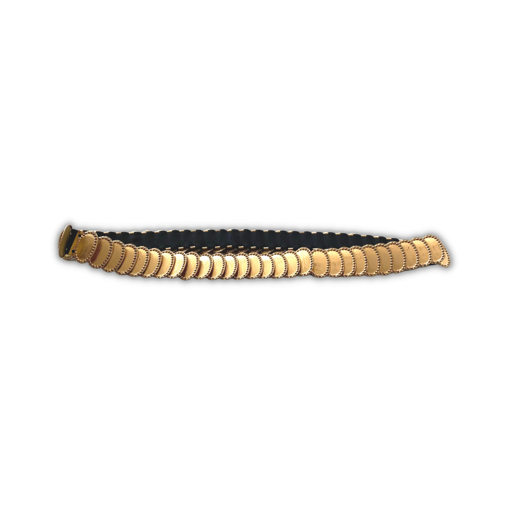 Vintage Women's Gold Metal Waist 1 1/4" Belt, Elastic stretchable